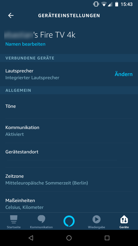 Alexa App - Fire TV - Kommunikation aktiviert