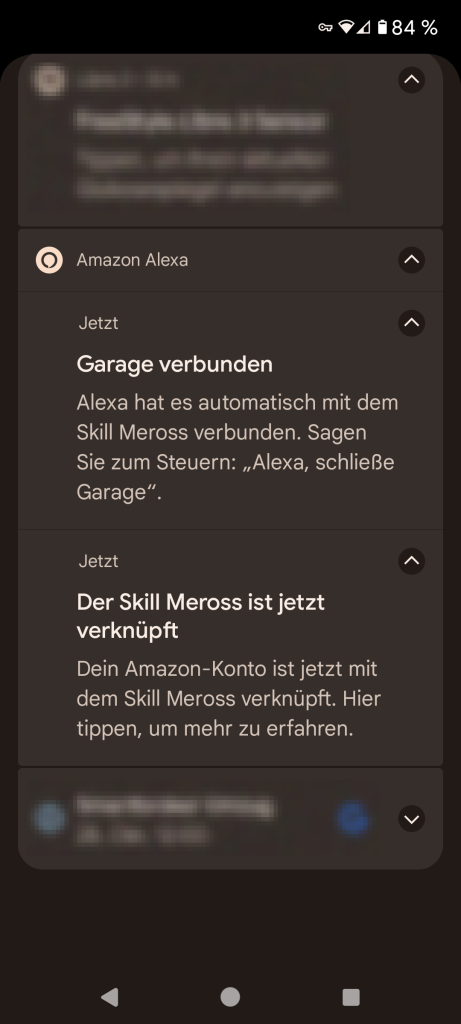 Alexa - Meldung Meross Skill