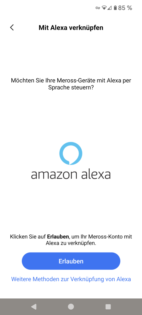 Meross App - Alexa verknüpfen