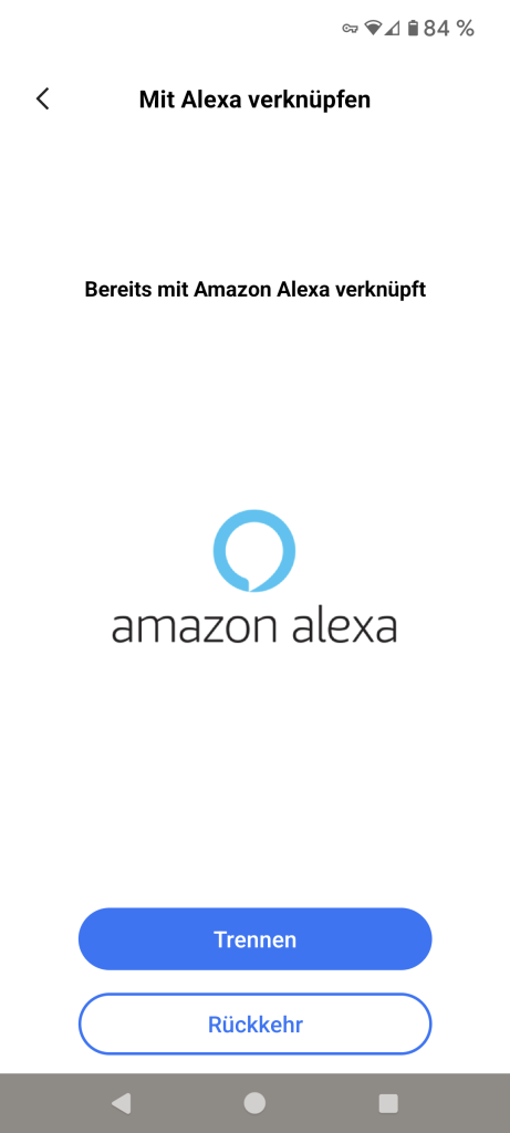 Meross App - Alexa verknüpft